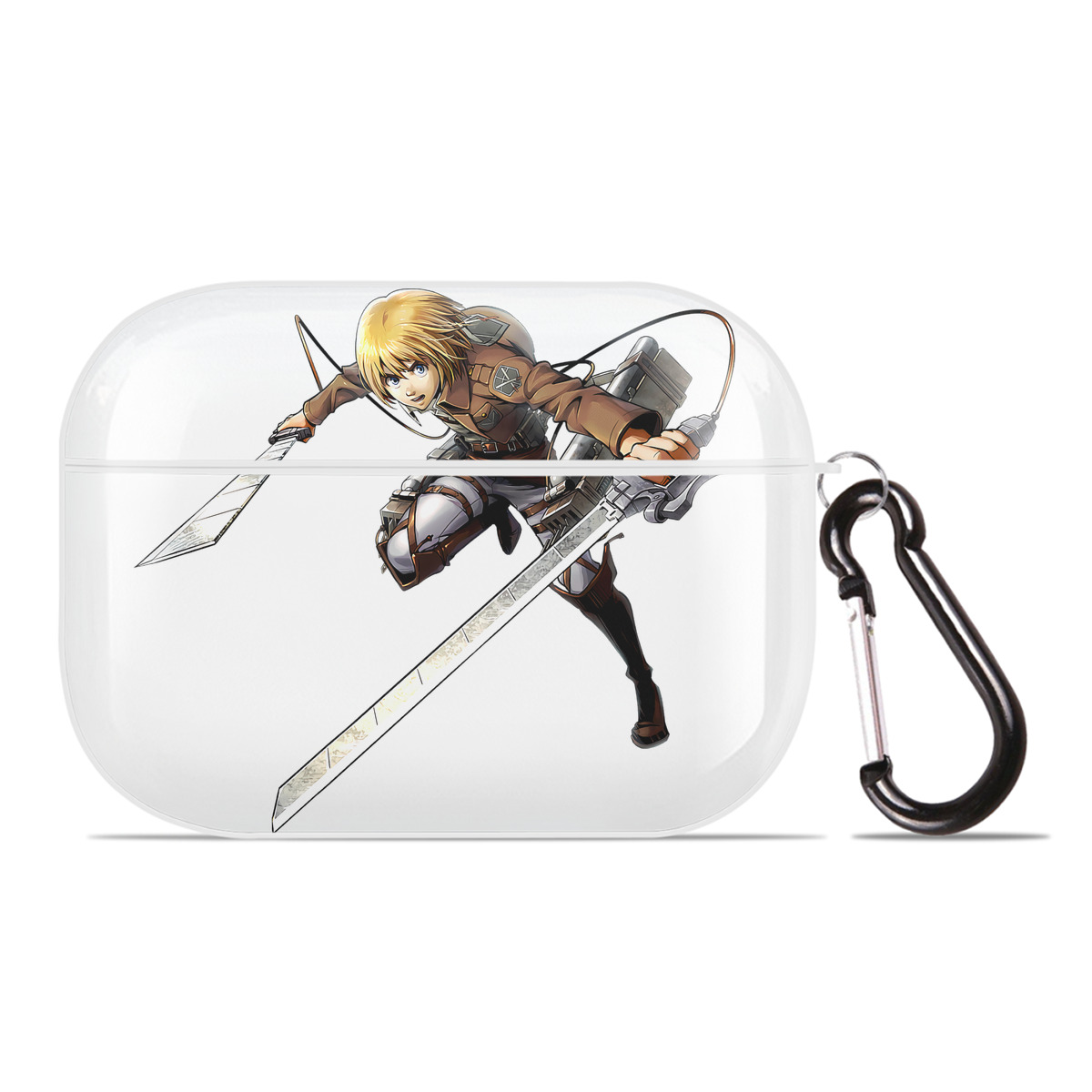 （画像用） 進撃の巨人 アルミン·アルレルト Attack on Titan Armin Arlert 【AirPods Pro用】ハードシェル保護ケース 耐衝撃・防指紋・カラビナ付き商品仕様