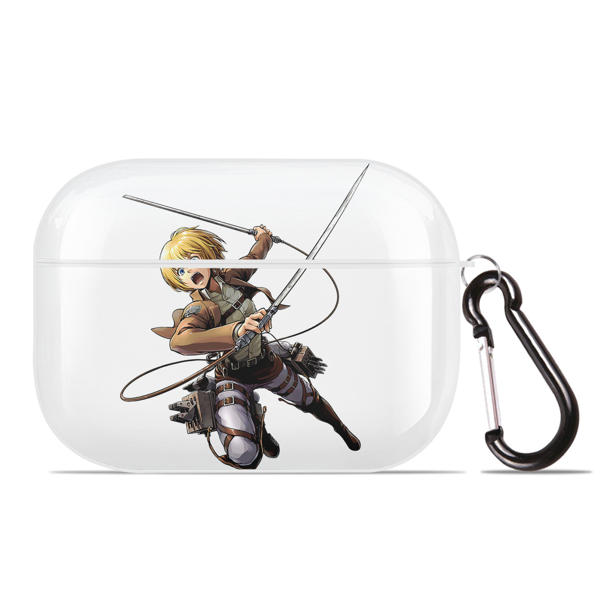 （画像用） 進撃の巨人 アルミン·アルレルト Attack on Titan Armin Arlert 【AirPods Pro用】ハードシェル保護ケース 耐衝撃・防指紋・カラビナ付き商品仕様