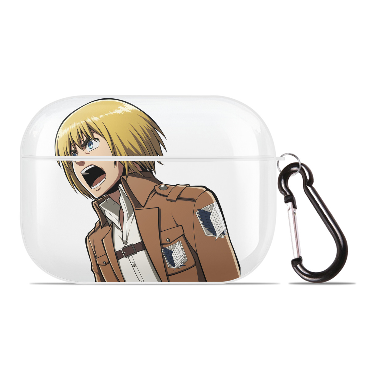 （画像用） 進撃の巨人 アルミン·アルレルト Attack on Titan Armin Arlert 【AirPods Pro用】ハードシェル保護ケース 耐衝撃・防指紋・カラビナ付き商品仕様