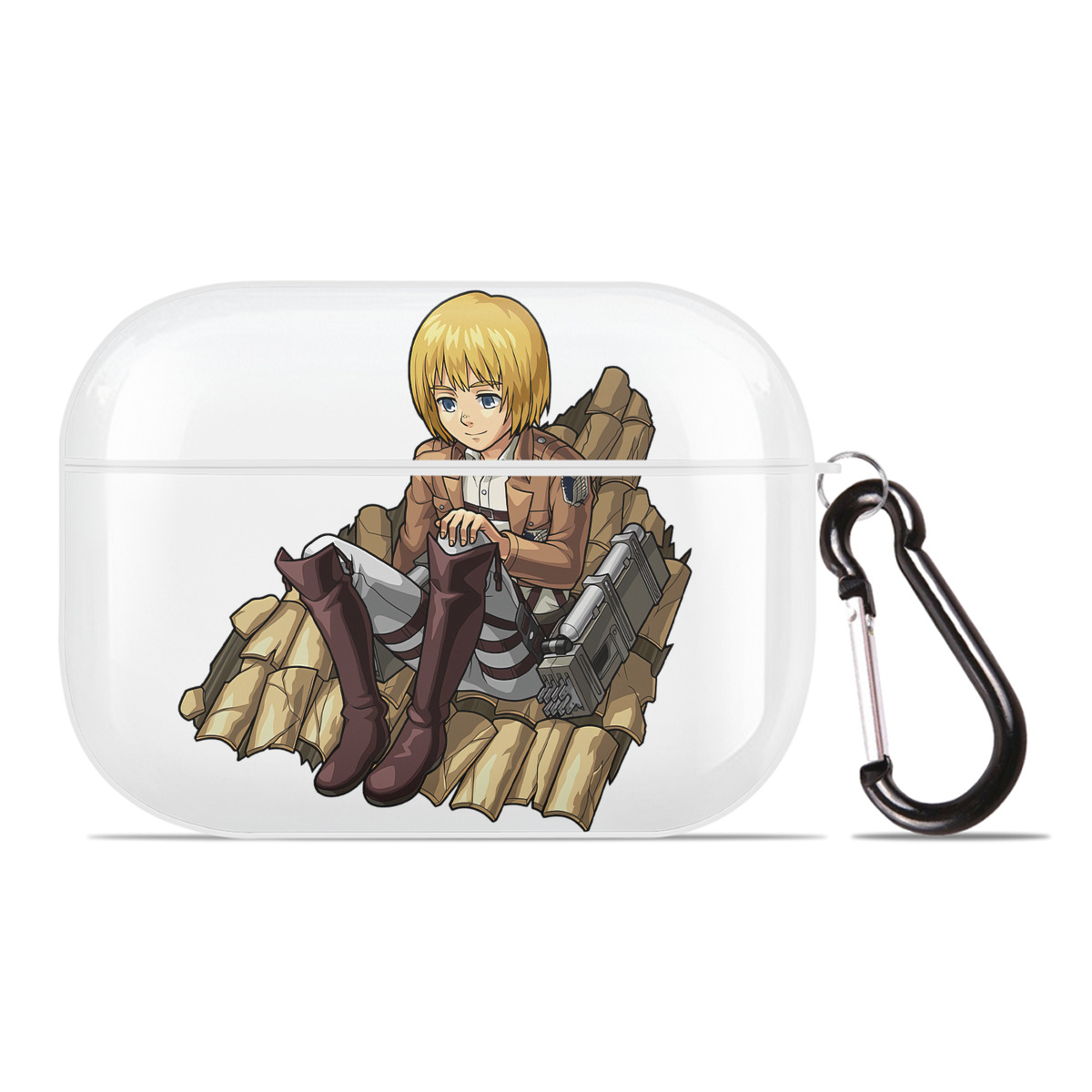 （画像用） 進撃の巨人 アルミン·アルレルト Attack on Titan Armin Arlert 【AirPods Pro用】ハードシェル保護ケース 耐衝撃・防指紋・カラビナ付き商品仕様