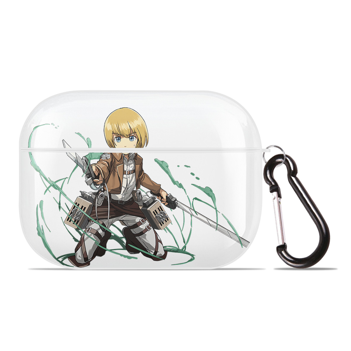 （画像用） 進撃の巨人 アルミン·アルレルト Attack on Titan Armin Arlert 【AirPods Pro用】ハードシェル保護ケース 耐衝撃・防指紋・カラビナ付き商品仕様