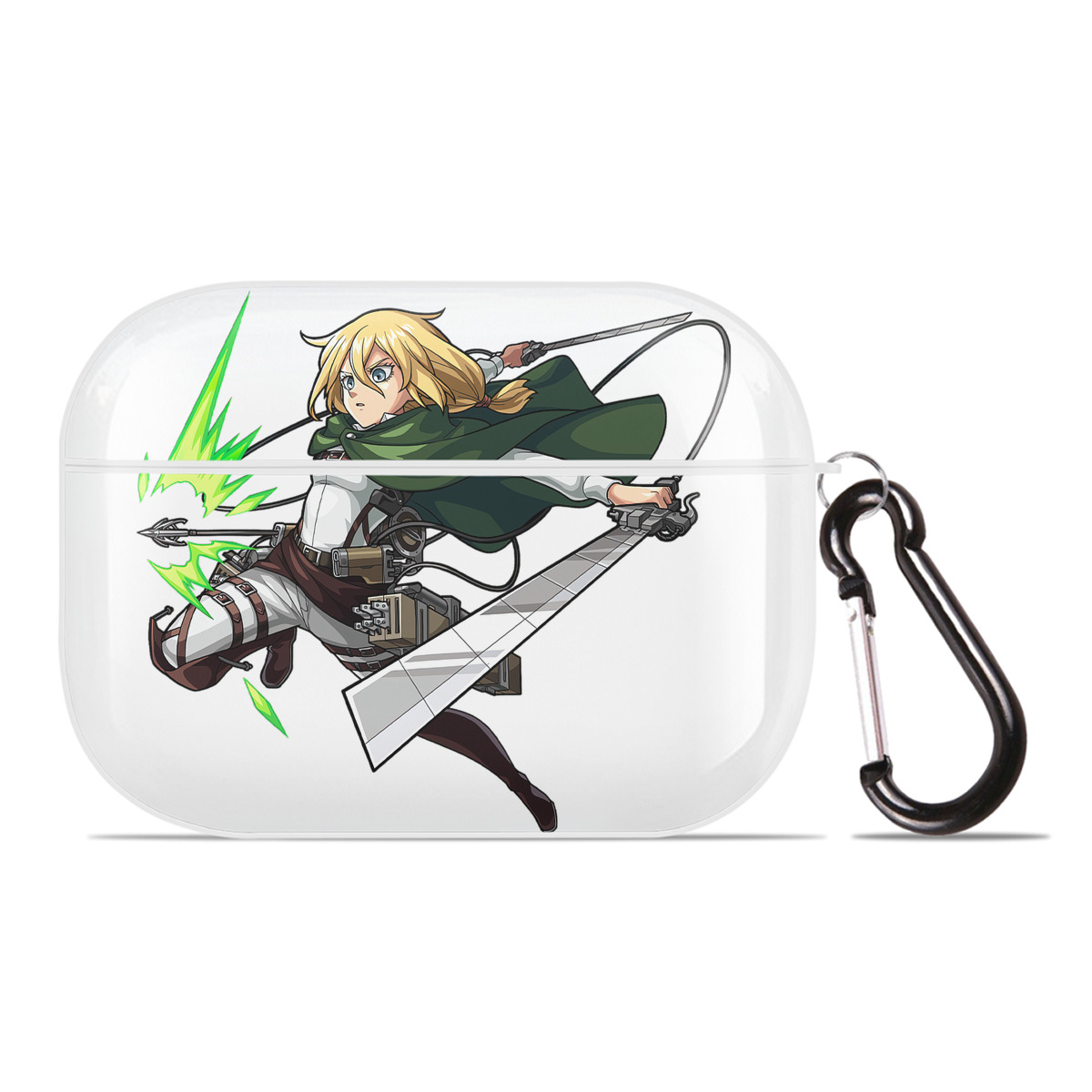 （画像用） 進撃の巨人 クリスタ·レンズ Attack on Titan Christa Lenz 【AirPods Pro用】ハードシェル保護ケース 耐衝撃・防指紋・カラビナ付き商品仕様