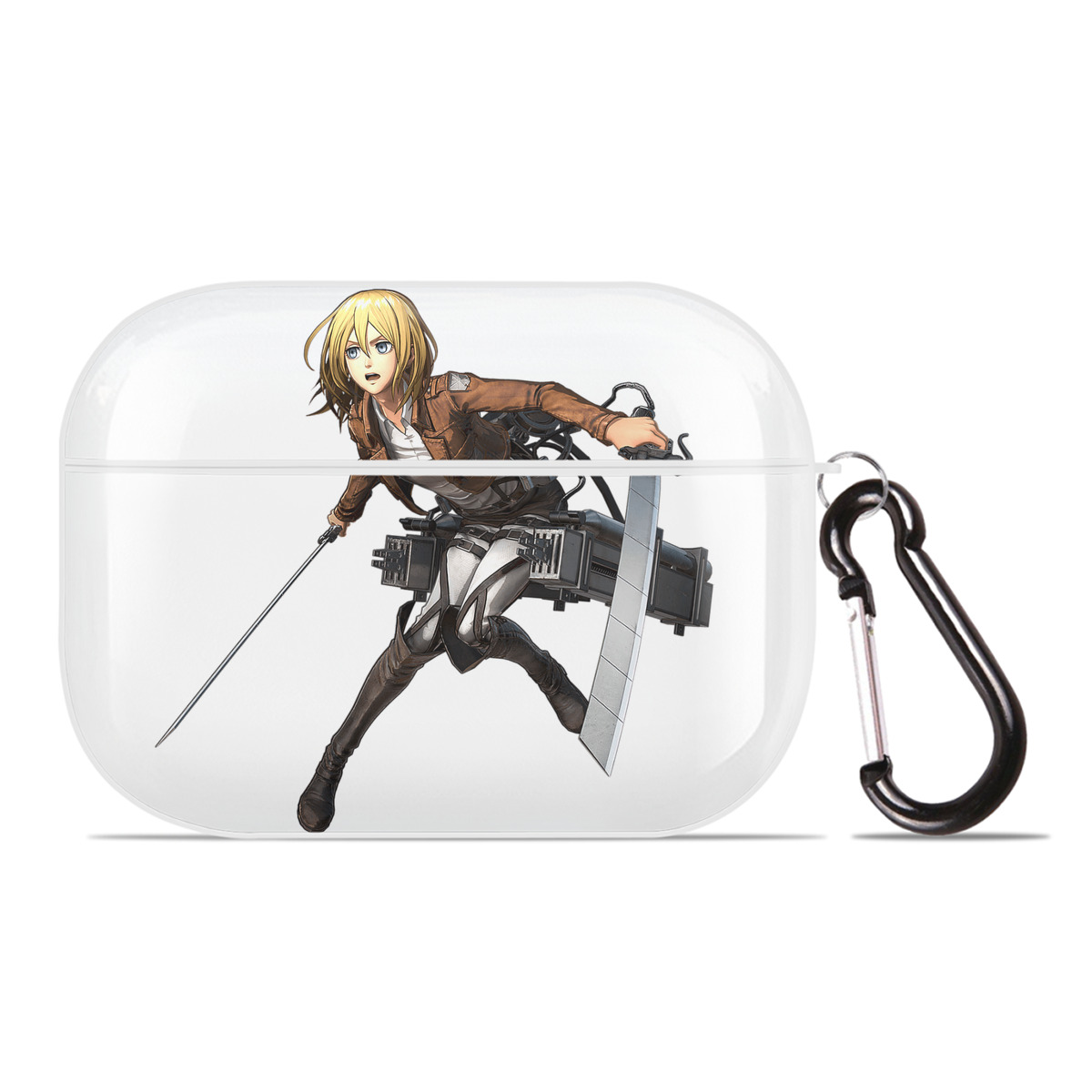 （画像用） 進撃の巨人 クリスタ·レンズ Attack on Titan Christa Lenz 【AirPods Pro用】ハードシェル保護ケース 耐衝撃・防指紋・カラビナ付き商品仕様