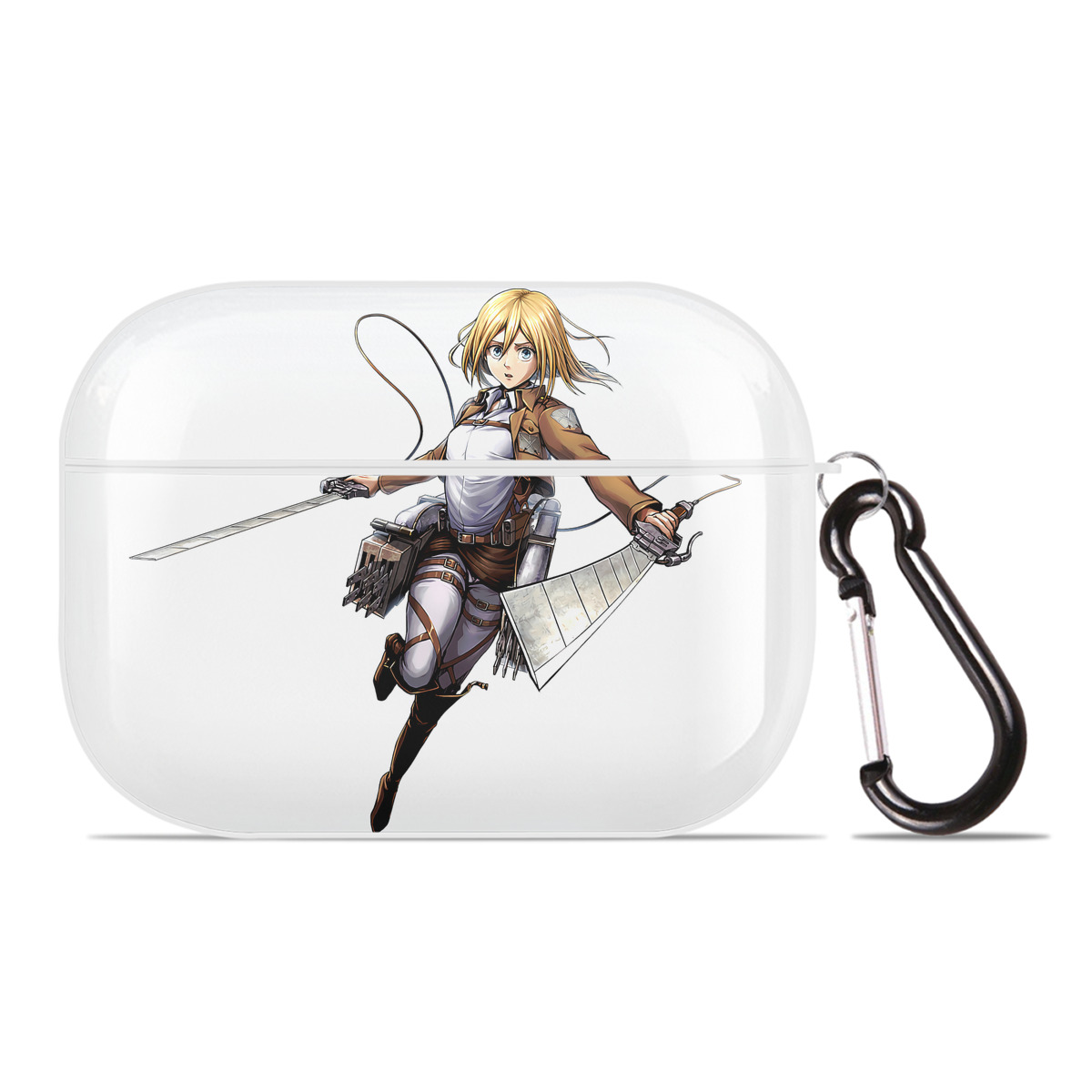 （画像用） 進撃の巨人 クリスタ·レンズ Attack on Titan Christa Lenz 【AirPods Pro用】ハードシェル保護ケース 耐衝撃・防指紋・カラビナ付き商品仕様