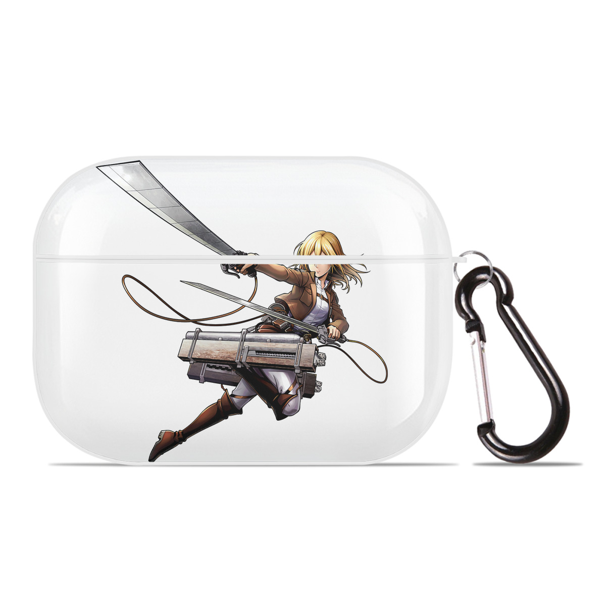 （画像用） 進撃の巨人 クリスタ·レンズ Attack on Titan Christa Lenz 【AirPods Pro用】ハードシェル保護ケース 耐衝撃・防指紋・カラビナ付き商品仕様