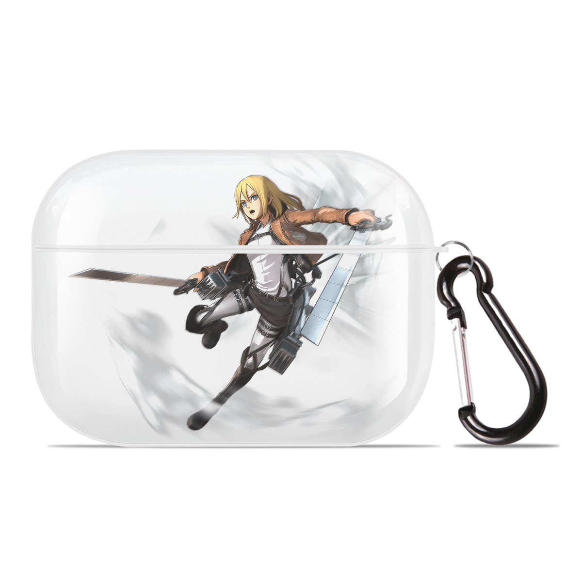 （画像用） 進撃の巨人 クリスタ·レンズ Attack on Titan Christa Lenz 【AirPods Pro用】ハードシェル保護ケース 耐衝撃・防指紋・カラビナ付き商品仕様