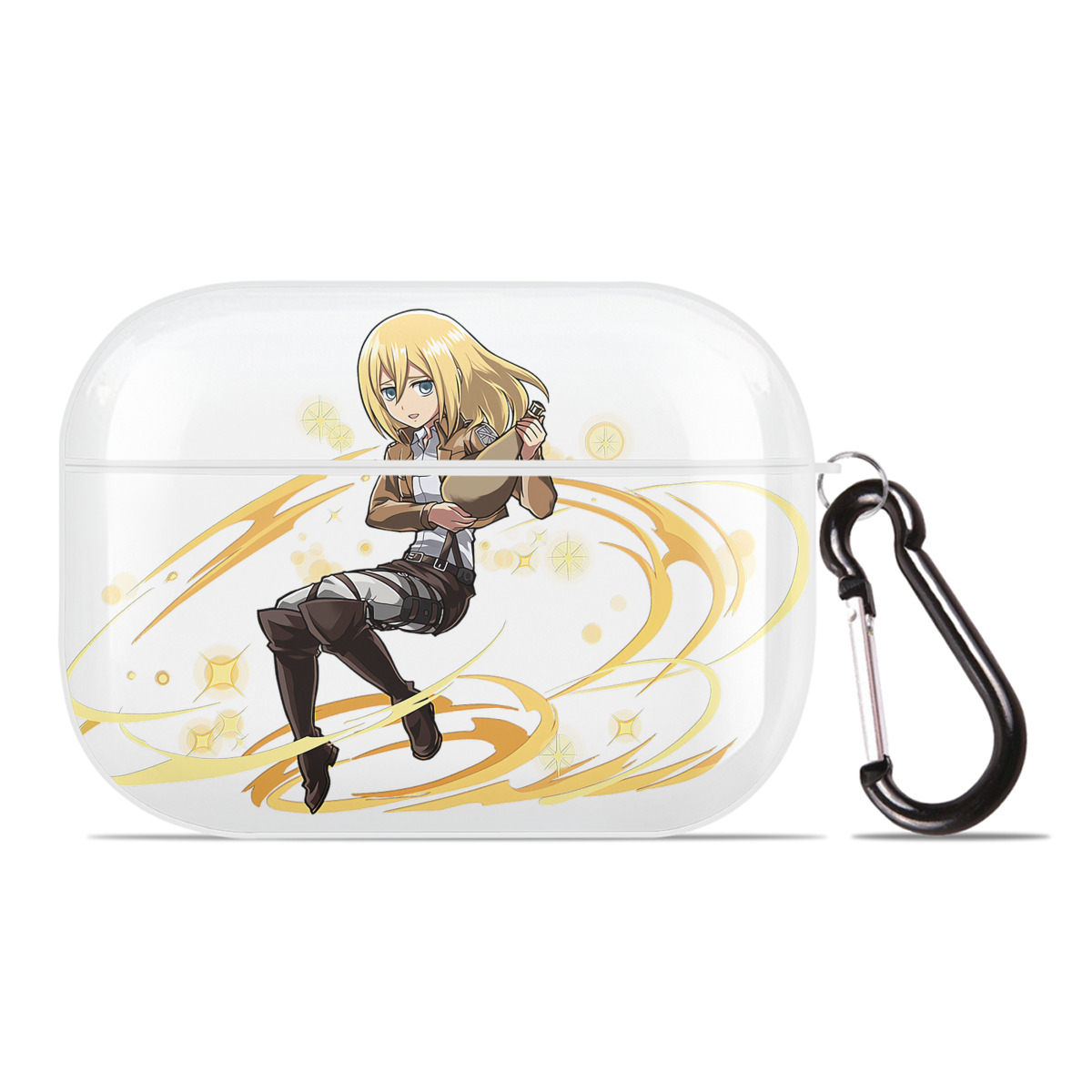 （画像用） 進撃の巨人 クリスタ·レンズ Attack on Titan Christa Lenz 【AirPods Pro用】ハードシェル保護ケース 耐衝撃・防指紋・カラビナ付き商品仕様