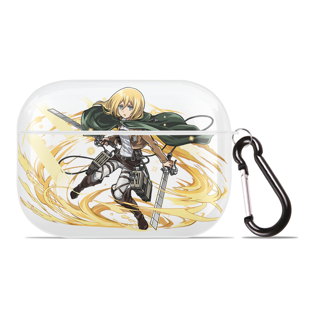 （画像用） 進撃の巨人 クリスタ·レンズ Attack on Titan Christa Lenz 【AirPods Pro用】ハードシェル保護ケース 耐衝撃・防指紋・カラビナ付き商品仕様