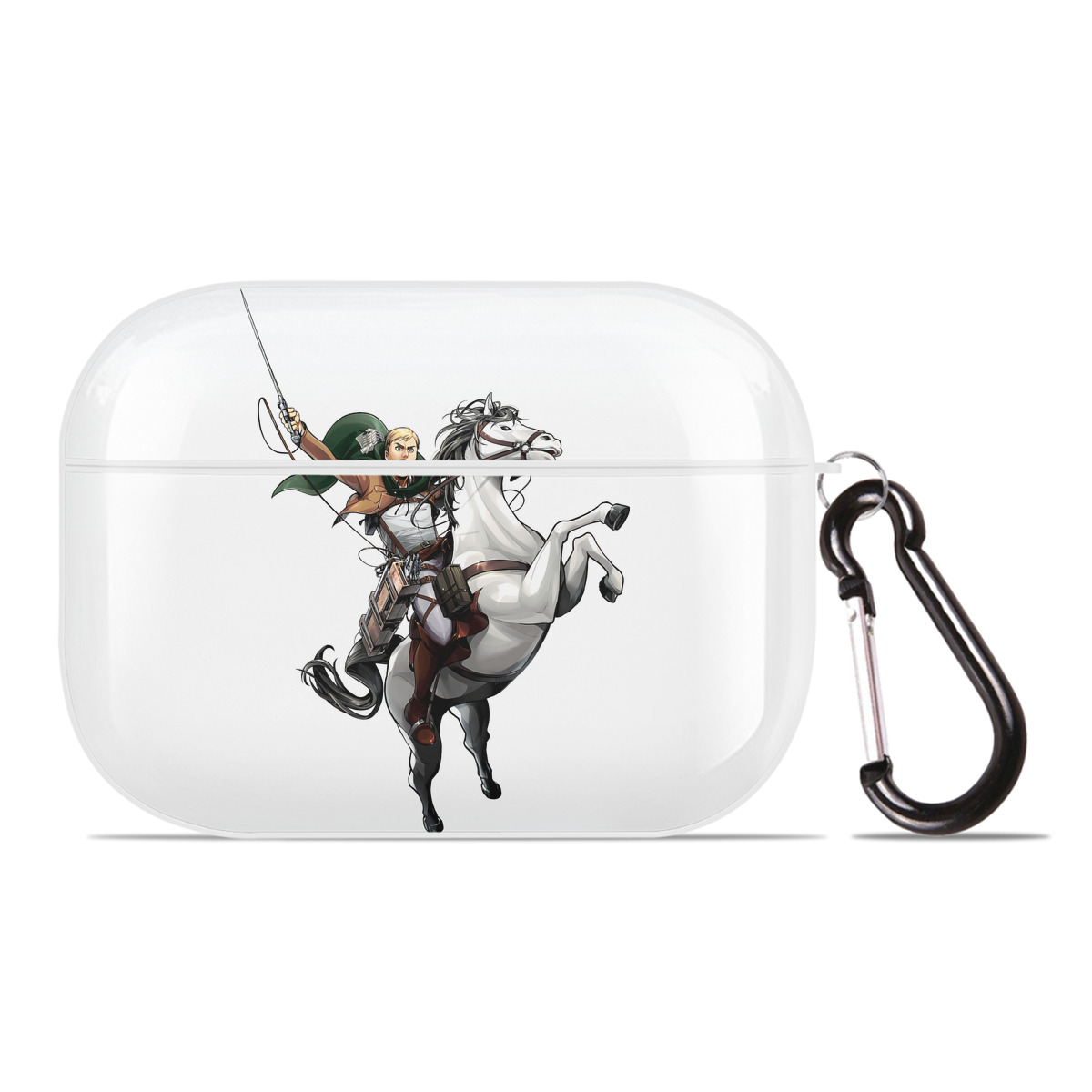 （画像用） 進撃の巨人 エルヴィン・スミス Attack on Titan Erwin Smith 【AirPods Pro用】ハードシェル保護ケース 耐衝撃・防指紋・カラビナ付き商品仕様