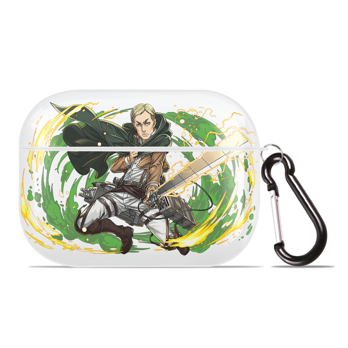 （画像用） 進撃の巨人 エルヴィン・スミス Attack on Titan Erwin Smith 【AirPods Pro用】ハードシェル保護ケース 耐衝撃・防指紋・カラビナ付き商品仕様