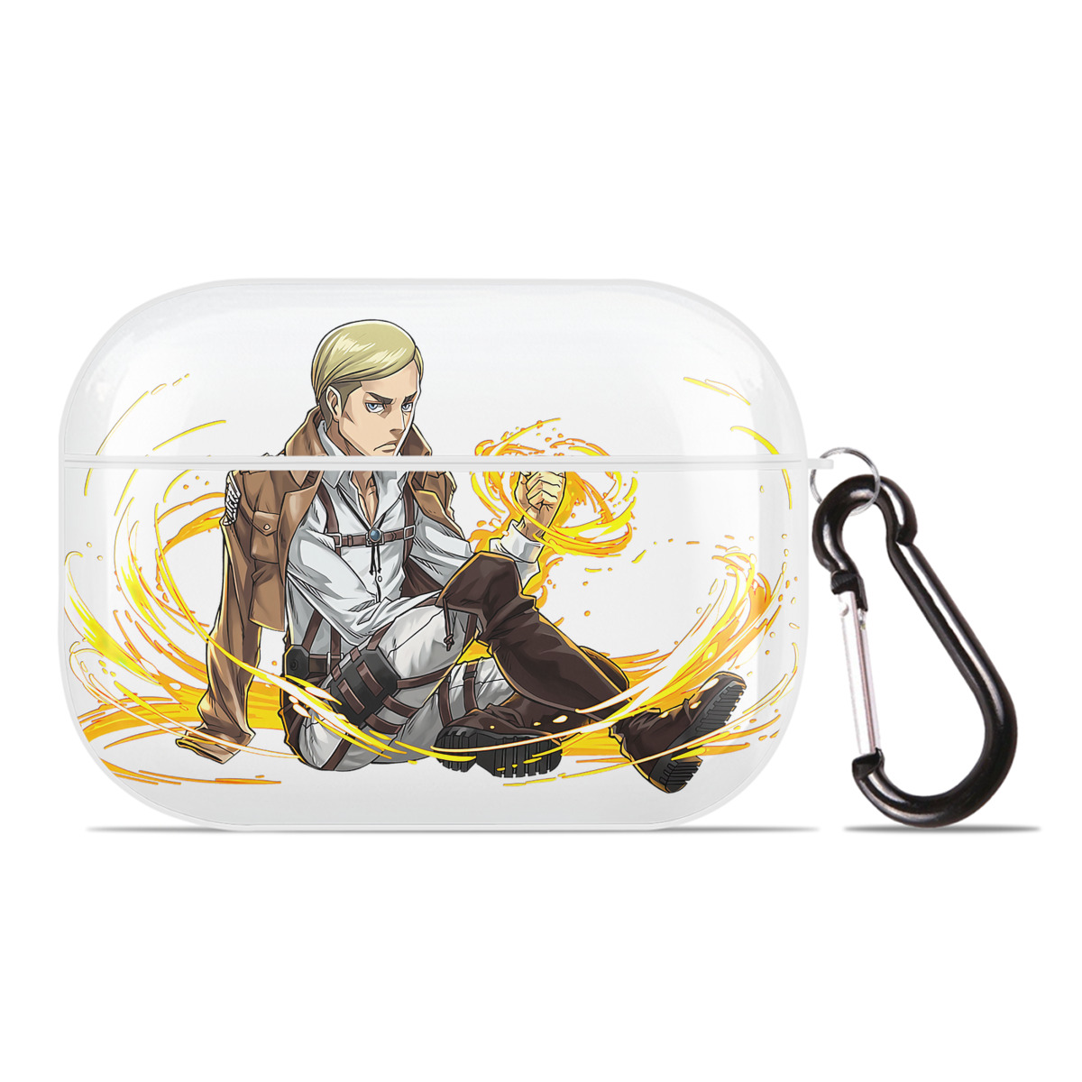 （画像用） 進撃の巨人 エルヴィン・スミス Attack on Titan Erwin Smith 【AirPods Pro用】ハードシェル保護ケース 耐衝撃・防指紋・カラビナ付き商品仕様