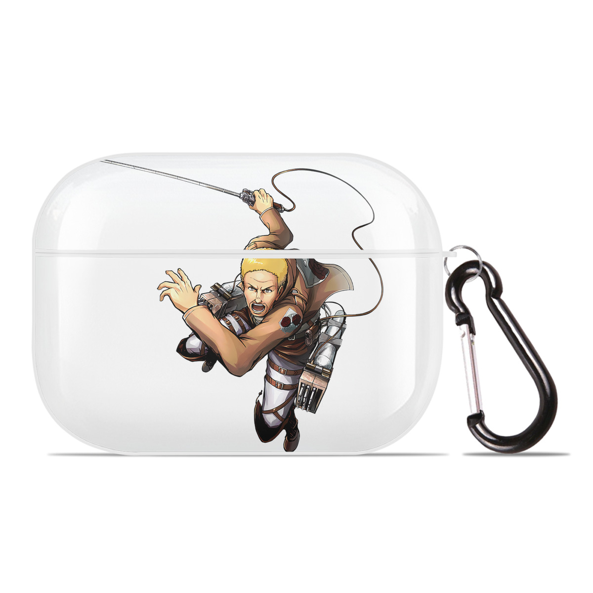 （画像用） 進撃の巨人 ハンネス Attack on Titan Hannes 【AirPods Pro用】ハードシェル保護ケース 耐衝撃・防指紋・カラビナ付き商品仕様