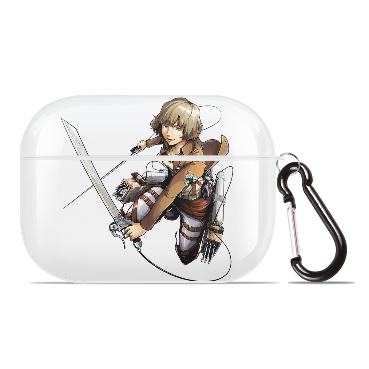 （画像用） 進撃の巨人 ヒツチ Attack on Titan Hitch 【AirPods Pro用】ハードシェル保護ケース 耐衝撃・防指紋・カラビナ付き商品仕様