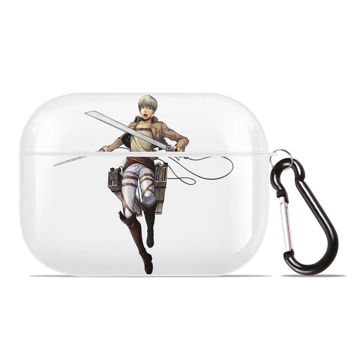 （画像用） 進撃の巨人 Attack on Titan 【AirPods Pro用】ハードシェル保護ケース 耐衝撃・防指紋・カラビナ付き商品仕様