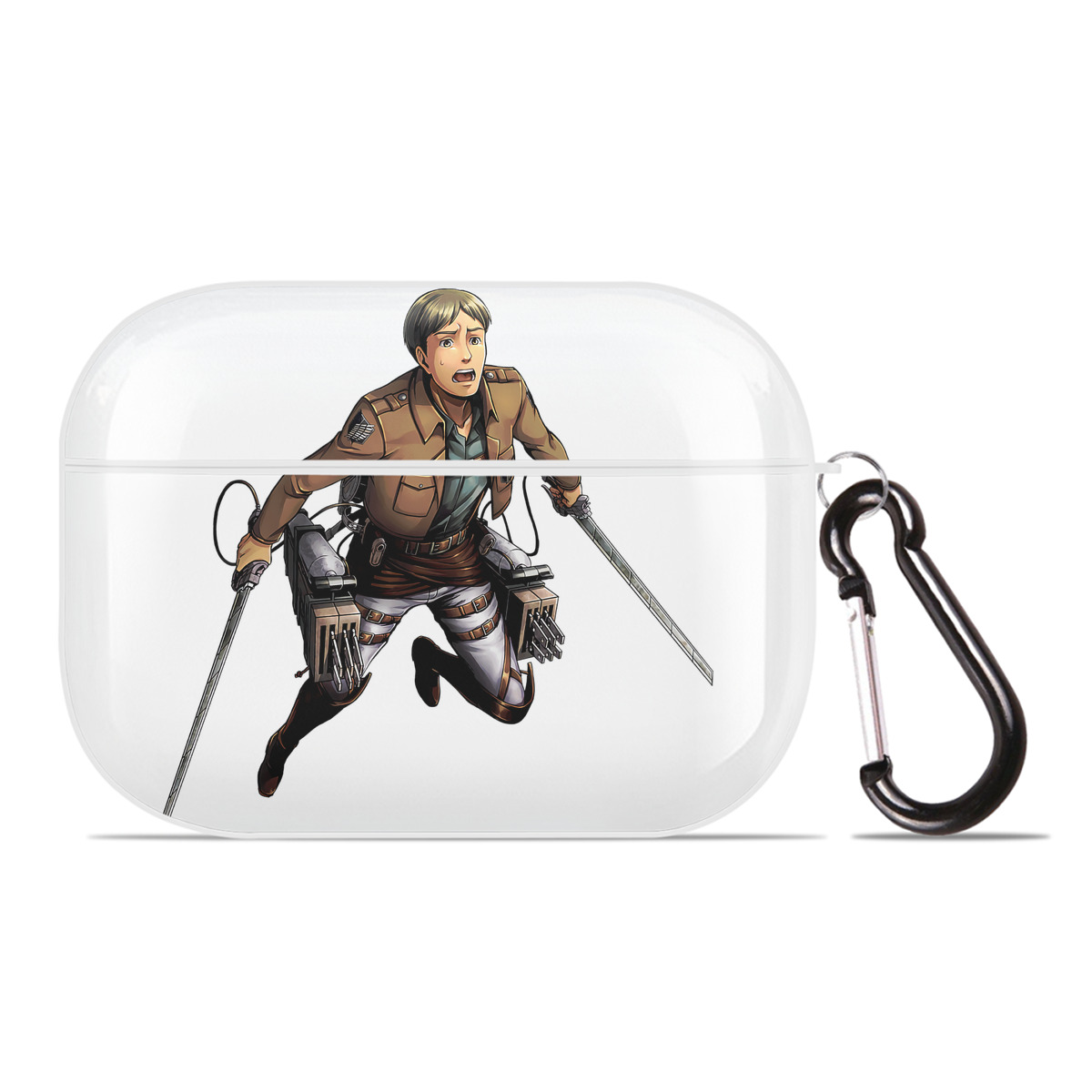 （画像用） 進撃の巨人 Attack on Titan 【AirPods Pro用】ハードシェル保護ケース 耐衝撃・防指紋・カラビナ付き商品仕様
