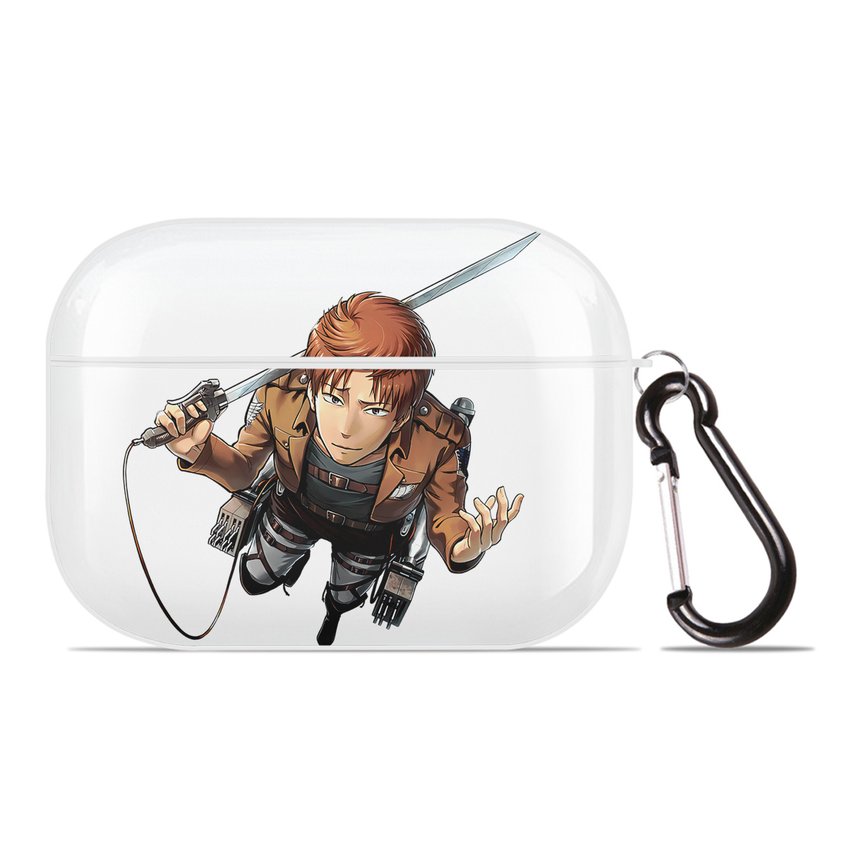 （画像用） 進撃の巨人 Attack on Titan 【AirPods Pro用】ハードシェル保護ケース 耐衝撃・防指紋・カラビナ付き商品仕様