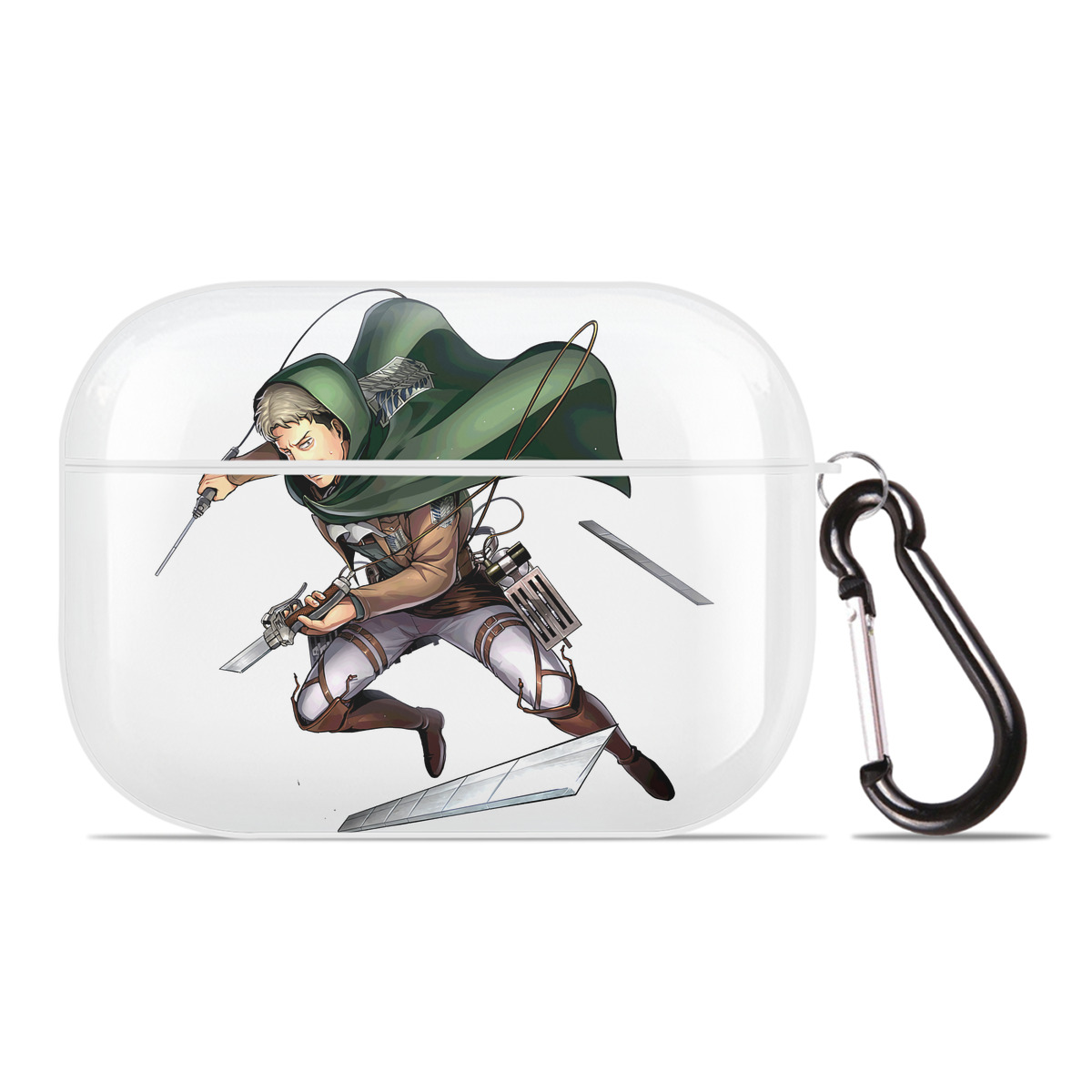 （画像用） 進撃の巨人 Attack on Titan 【AirPods Pro用】ハードシェル保護ケース 耐衝撃・防指紋・カラビナ付き商品仕様
