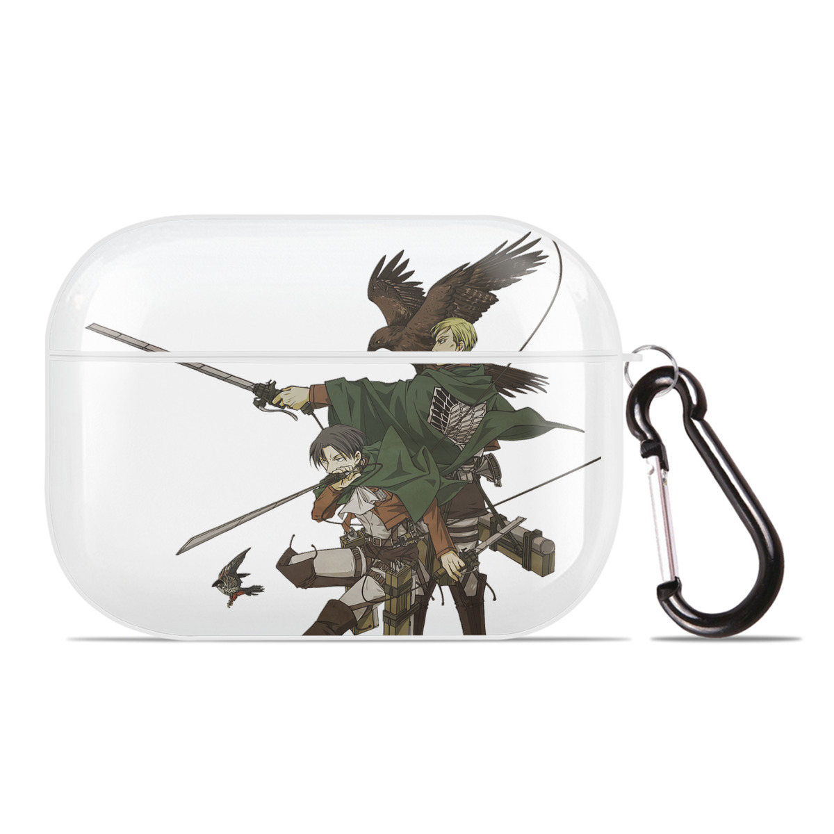 （画像用） 進撃の巨人 Attack on Titan 【AirPods Pro用】ハードシェル保護ケース 耐衝撃・防指紋・カラビナ付き商品仕様