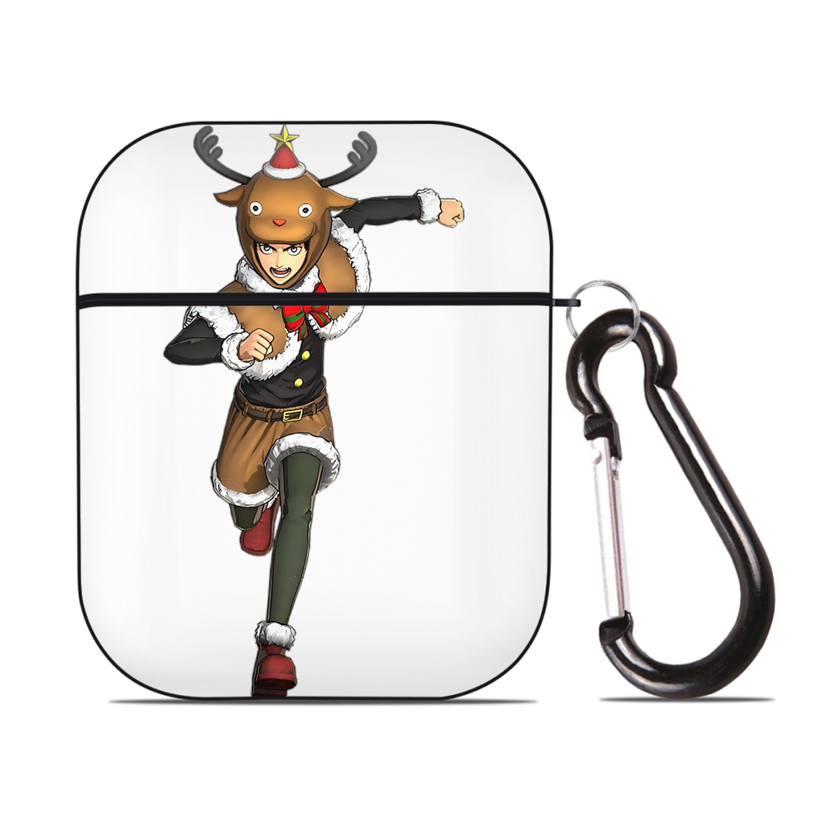 （画像用） 進撃の巨人 エレン･イェーガー Attack on Titan Eren Jäger AirPods 第2世代保護ケース ハードシェル ブラック 耐衝撃・防指紋・カラビナ付き