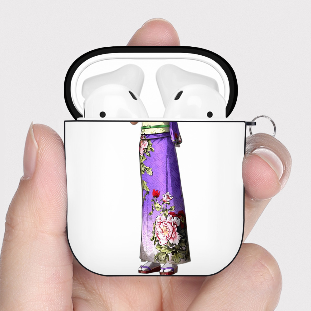 （画像用） 進撃の巨人 ミカサ·アッカーマン Attack on Titan Mikasa Ackerman AirPods 第2世代保護ケース ハードシェル ブラック 耐衝撃・防指紋・カラビナ付き