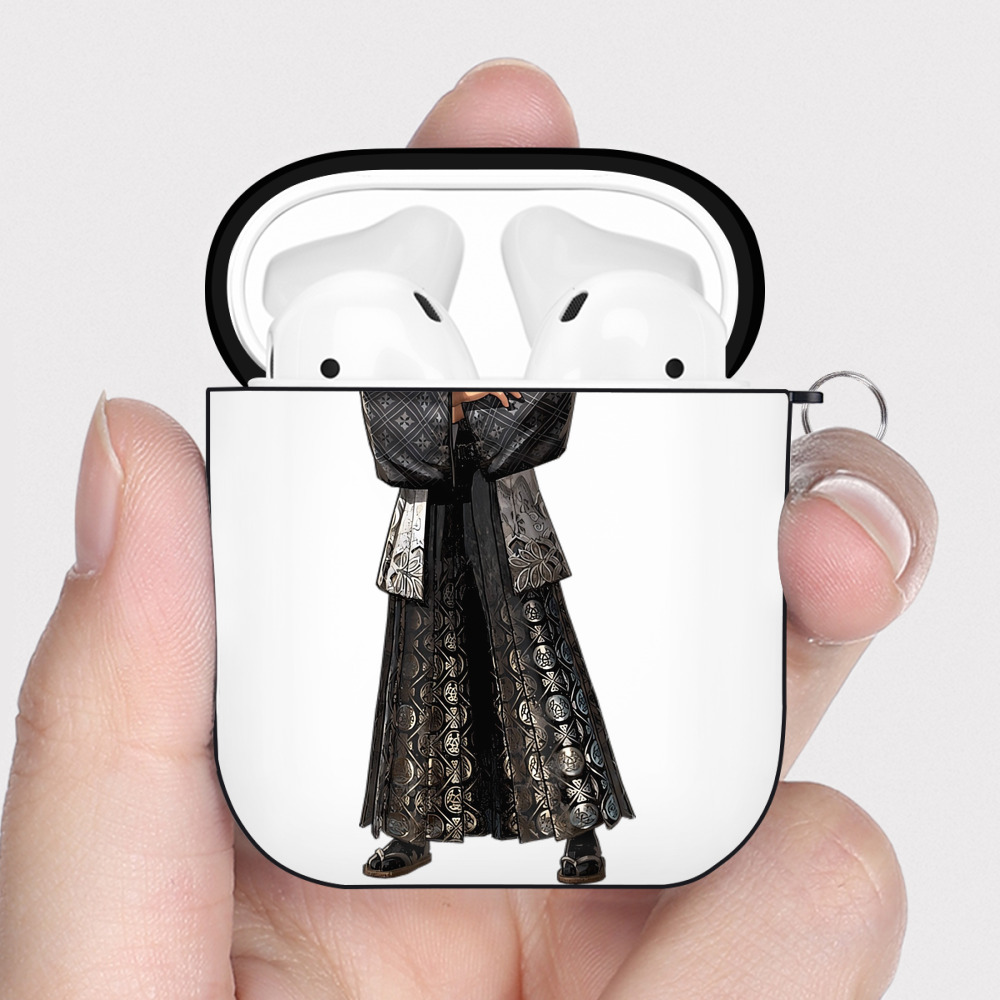 （画像用） 進撃の巨人 リヴァイ·アッカーマン Attack on Titan Levi Ackerman AirPods 第2世代保護ケース ハードシェル ブラック 耐衝撃・防指紋・カラビナ付き