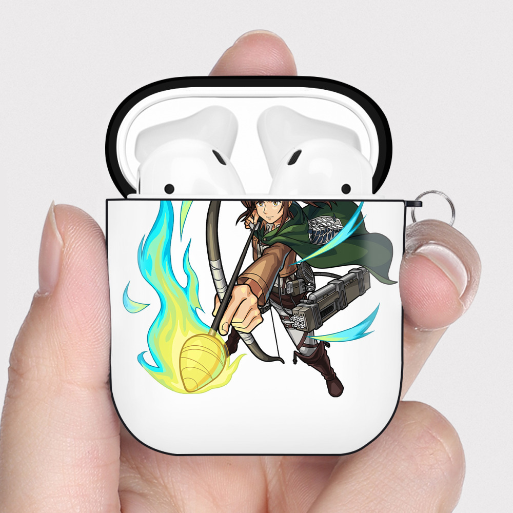 （画像用） 進撃の巨人 サシャ·ブラウス Attack on Titan Sasha Blaus AirPods 第2世代保護ケース ハードシェル ブラック 耐衝撃・防指紋・カラビナ付き