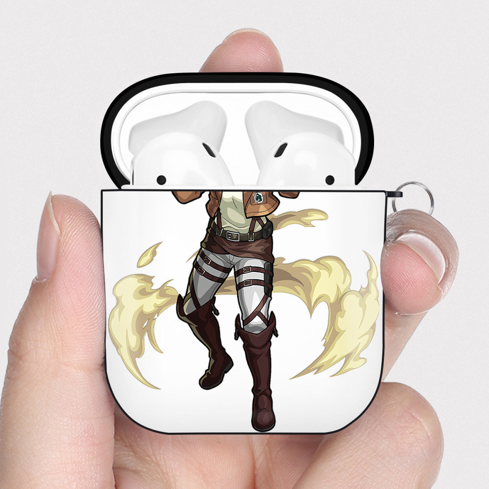 （画像用） 進撃の巨人 アニ・レオンハート Attack on Titan Annie Leonhart AirPods 第2世代保護ケース ハードシェル ブラック 耐衝撃・防指紋・カラビナ付き