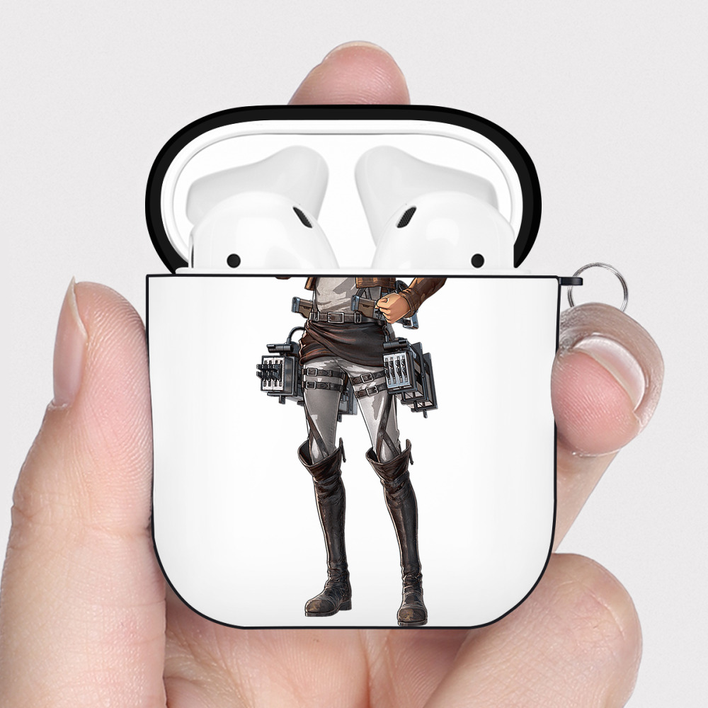 （画像用） 進撃の巨人 ライナー・ブラウン Attack on Titan Reiner Braun AirPods 第2世代保護ケース ハードシェル ブラック 耐衝撃・防指紋・カラビナ付き