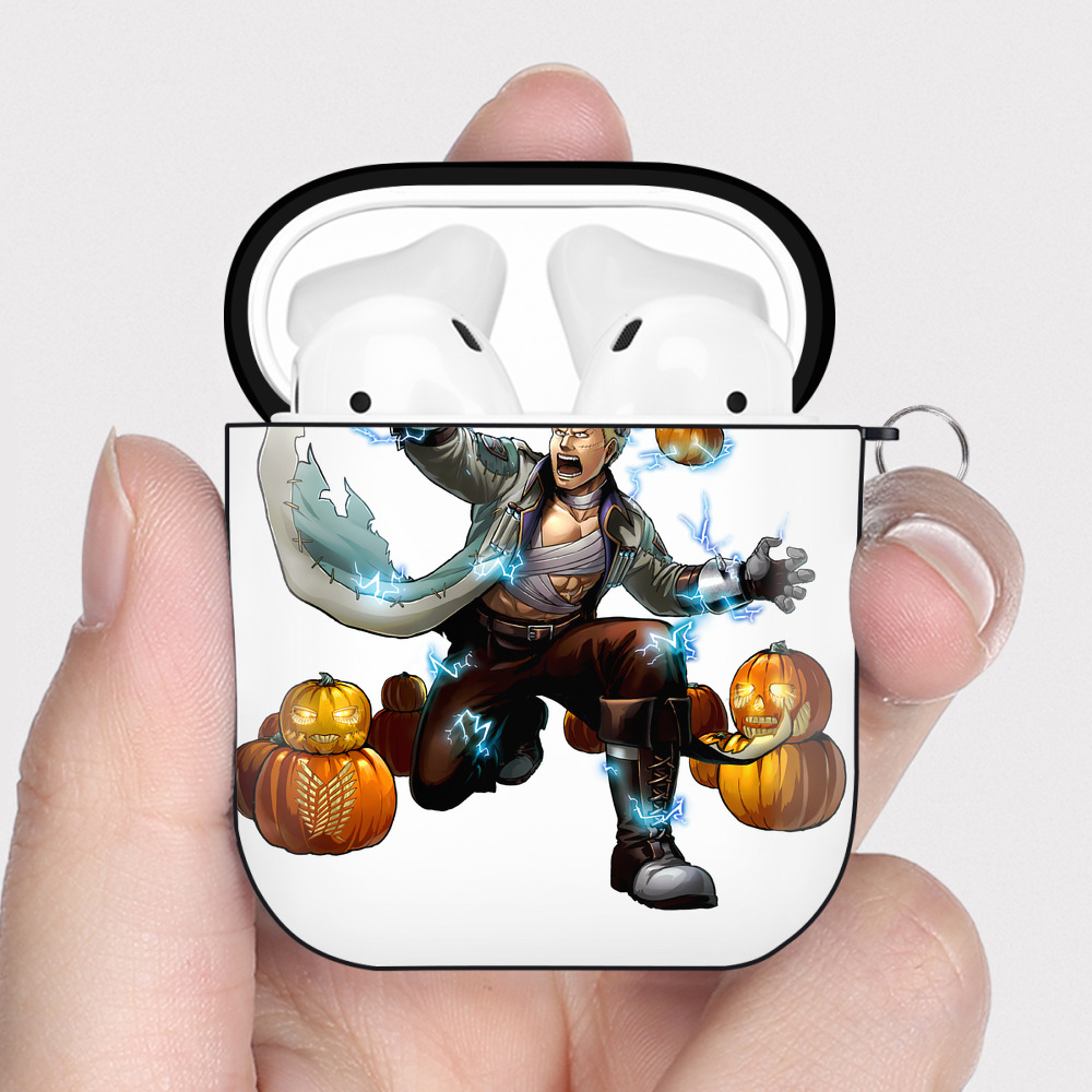 （画像用） 進撃の巨人 ライナー・ブラウン Attack on Titan Reiner Braun AirPods 第2世代保護ケース ハードシェル ブラック 耐衝撃・防指紋・カラビナ付き