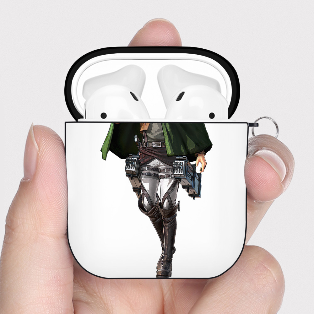 （画像用） 進撃の巨人 ミケ·ザカリアス Attack on Titan Mike Zakarius AirPods 第2世代保護ケース ハードシェル ブラック 耐衝撃・防指紋・カラビナ付き