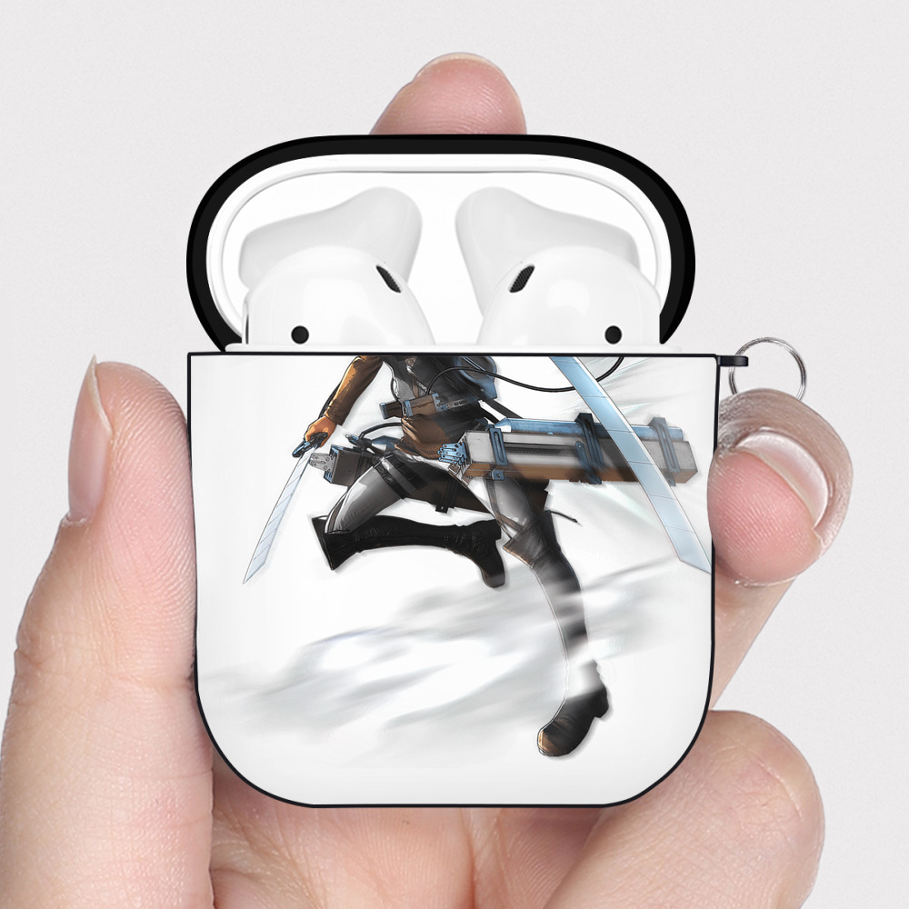 （画像用） 進撃の巨人 ベルトルト・フーバー Attack on Titan Bertholdt Hoover AirPods 第2世代保護ケース ハードシェル ブラック 耐衝撃・防指紋・カラビナ付き