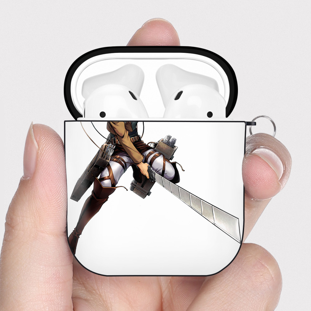 （画像用） 進撃の巨人 ベルトルト・フーバー Attack on Titan Bertholdt Hoover AirPods 第2世代保護ケース ハードシェル ブラック 耐衝撃・防指紋・カラビナ付き