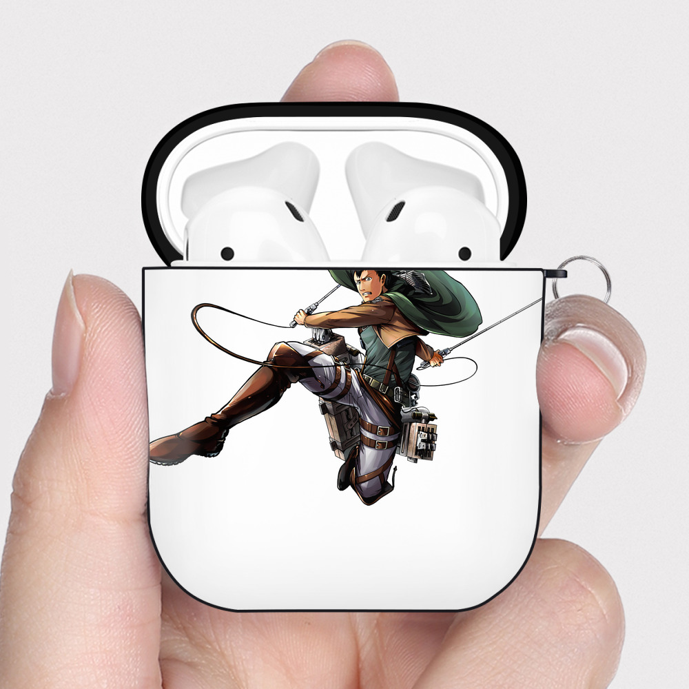 （画像用） 進撃の巨人 ベルトルト・フーバー Attack on Titan Bertholdt Hoover AirPods 第2世代保護ケース ハードシェル ブラック 耐衝撃・防指紋・カラビナ付き