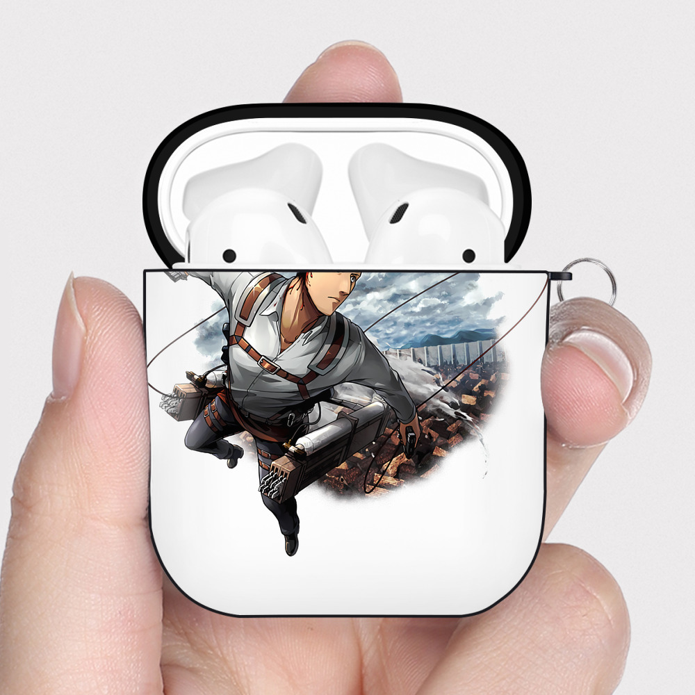 （画像用） 進撃の巨人 ベルトルト・フーバー Attack on Titan Bertholdt Hoover AirPods 第2世代保護ケース ハードシェル ブラック 耐衝撃・防指紋・カラビナ付き