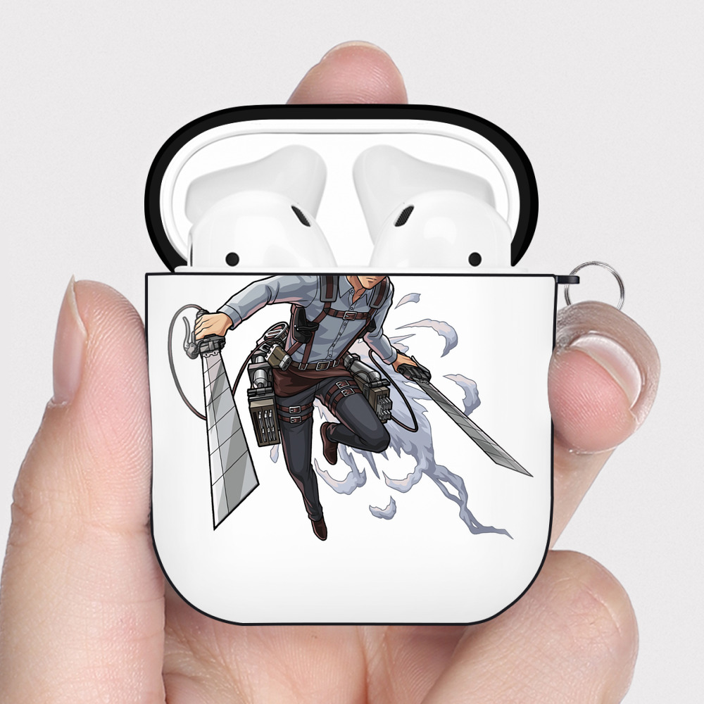 （画像用） 進撃の巨人 ベルトルト・フーバー Attack on Titan Bertholdt Hoover AirPods 第2世代保護ケース ハードシェル ブラック 耐衝撃・防指紋・カラビナ付き