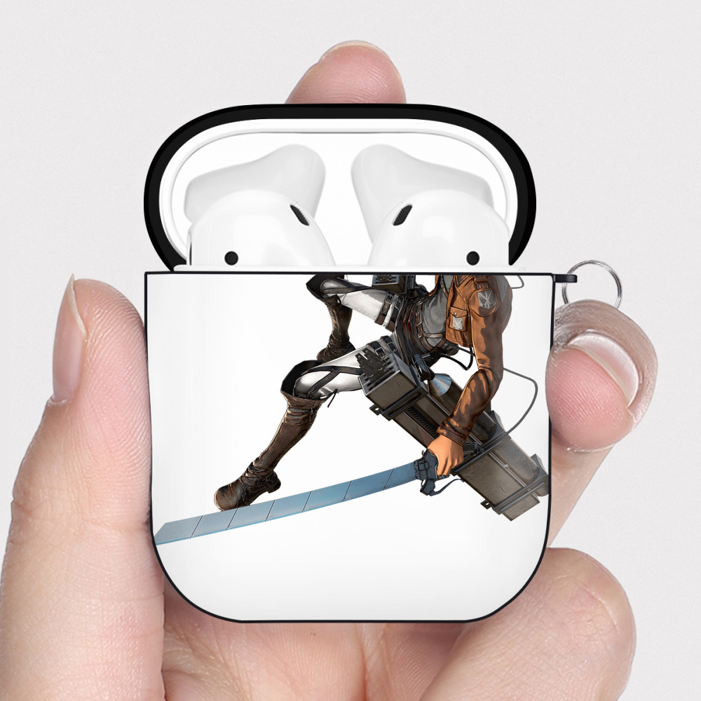 （画像用） 進撃の巨人 ベルトルト・フーバー Attack on Titan Bertholdt Hoover AirPods 第2世代保護ケース ハードシェル ブラック 耐衝撃・防指紋・カラビナ付き