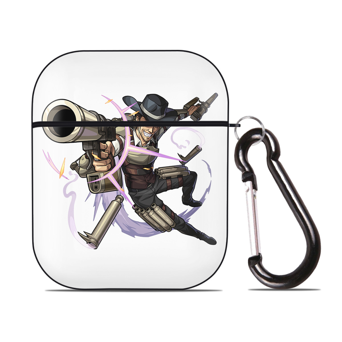 （画像用） 進撃の巨人 ケニー·アッカーマン Attack on Titan Kenny Ackerman AirPods 第2世代保護ケース ハードシェル ブラック 耐衝撃・防指紋・カラビナ付き