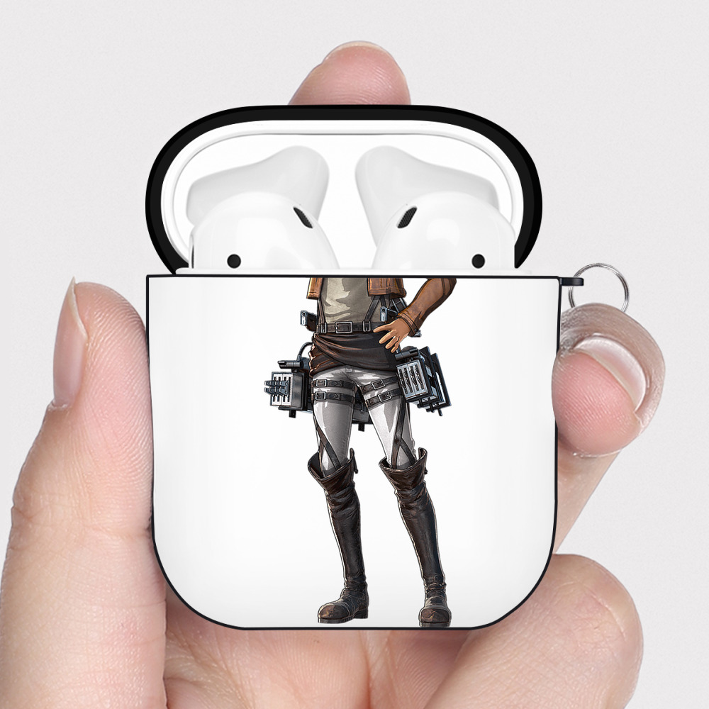 （画像用） 進撃の巨人 ハンネス Attack on Titan Hannes AirPods 第2世代保護ケース ハードシェル ブラック 耐衝撃・防指紋・カラビナ付き