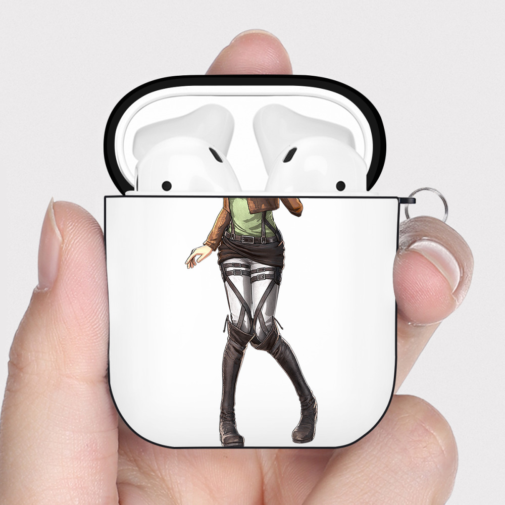 （画像用） 進撃の巨人 ヒツチ Attack on Titan Hitch AirPods 第2世代保護ケース ハードシェル ブラック 耐衝撃・防指紋・カラビナ付き
