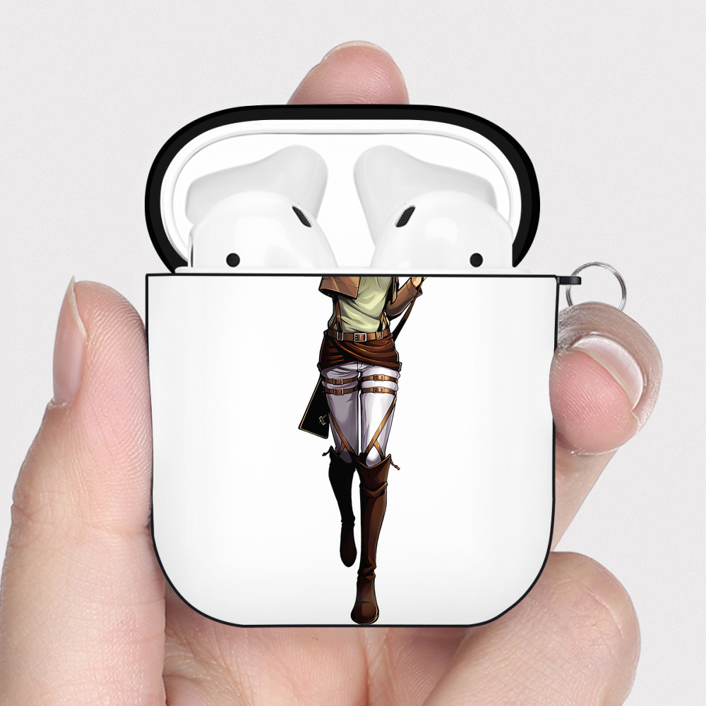 （画像用） 進撃の巨人 ヒツチ Attack on Titan Hitch AirPods 第2世代保護ケース ハードシェル ブラック 耐衝撃・防指紋・カラビナ付き