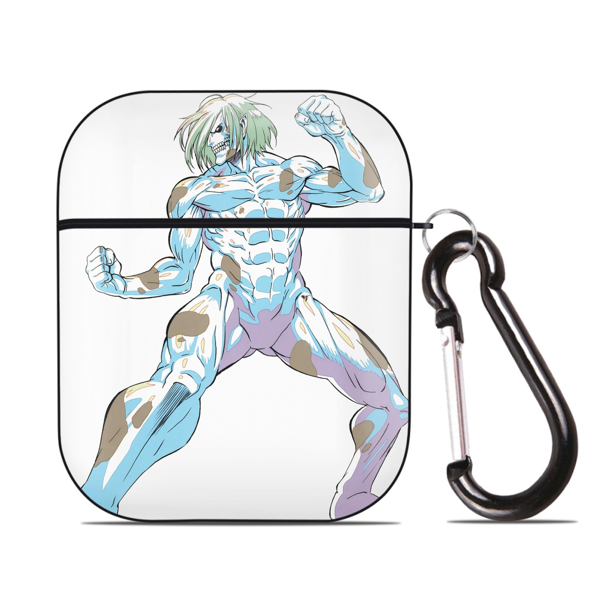 （画像用） 進撃の巨人 Attack on Titan AirPods 第2世代保護ケース ハードシェル ブラック 耐衝撃・防指紋・カラビナ付き