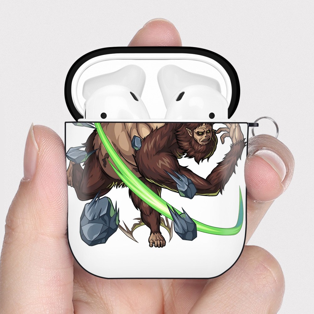 （画像用） 進撃の巨人 Attack on Titan AirPods 第2世代保護ケース ハードシェル ブラック 耐衝撃・防指紋・カラビナ付き