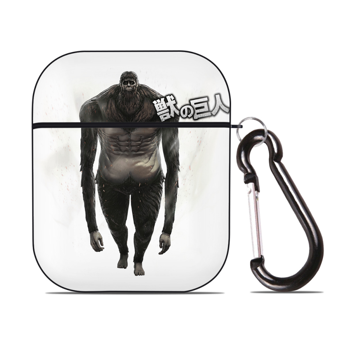 （画像用） 進撃の巨人 Attack on Titan AirPods 第2世代保護ケース ハードシェル ブラック 耐衝撃・防指紋・カラビナ付き