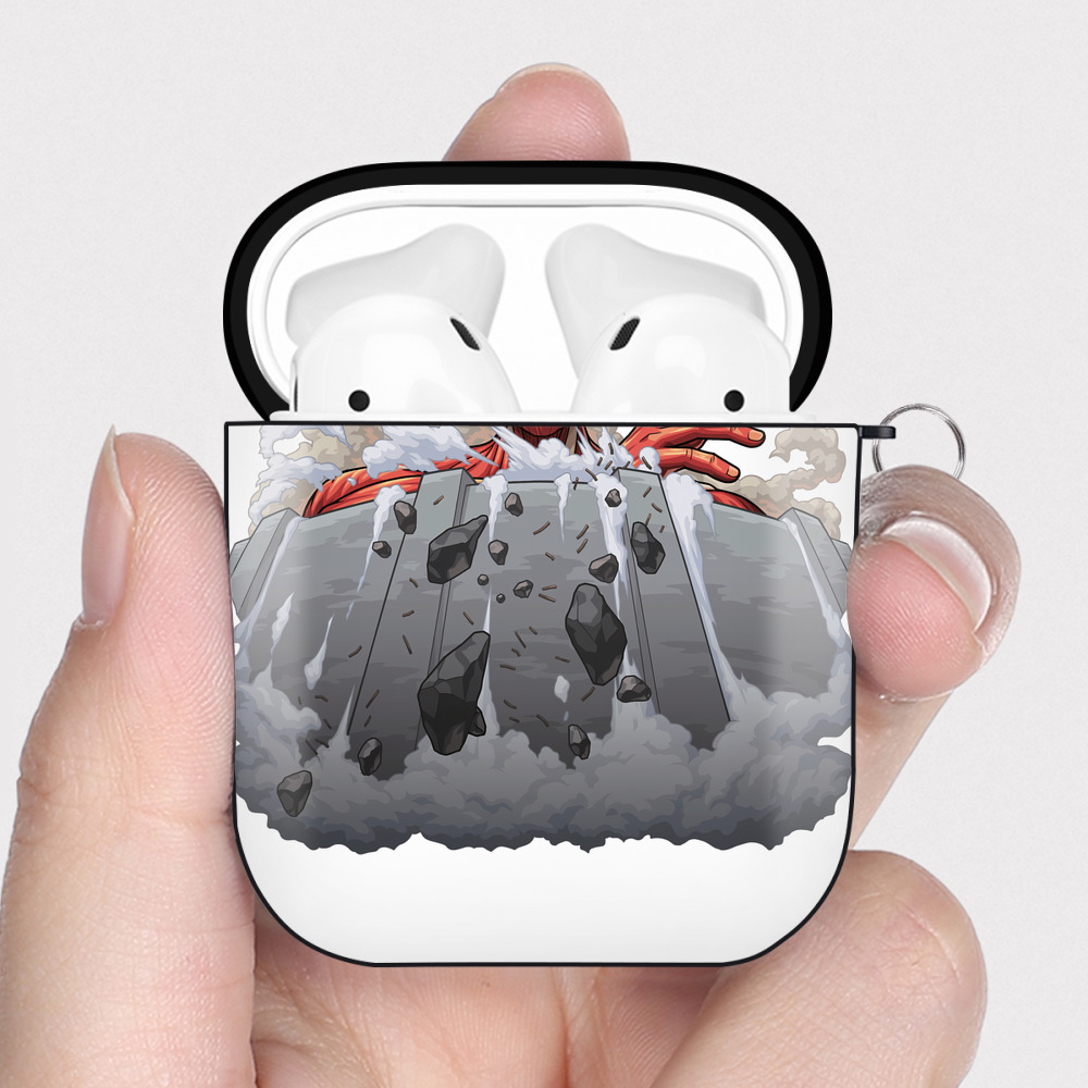 （画像用） 進撃の巨人 Attack on Titan AirPods 第2世代保護ケース ハードシェル ブラック 耐衝撃・防指紋・カラビナ付き