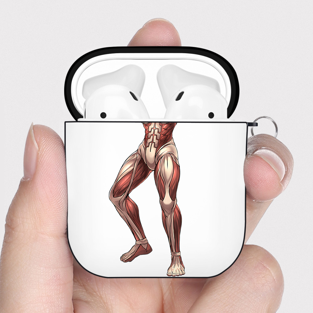 （画像用） 進撃の巨人 Attack on Titan AirPods 第2世代保護ケース ハードシェル ブラック 耐衝撃・防指紋・カラビナ付き
