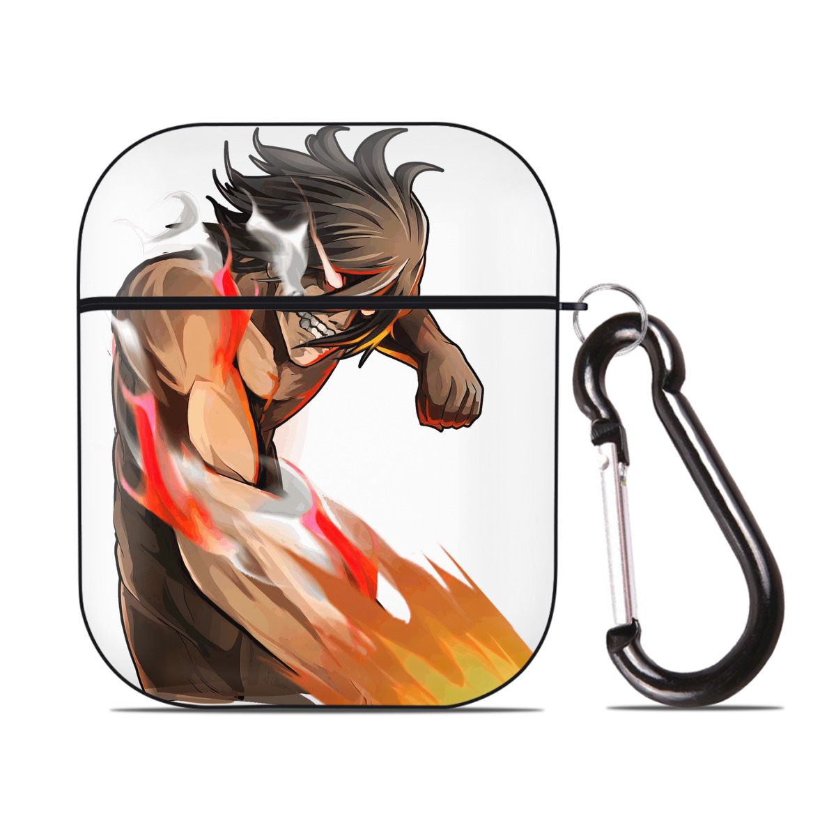 （画像用） 進撃の巨人 Attack on Titan AirPods 第2世代保護ケース ハードシェル ブラック 耐衝撃・防指紋・カラビナ付き
