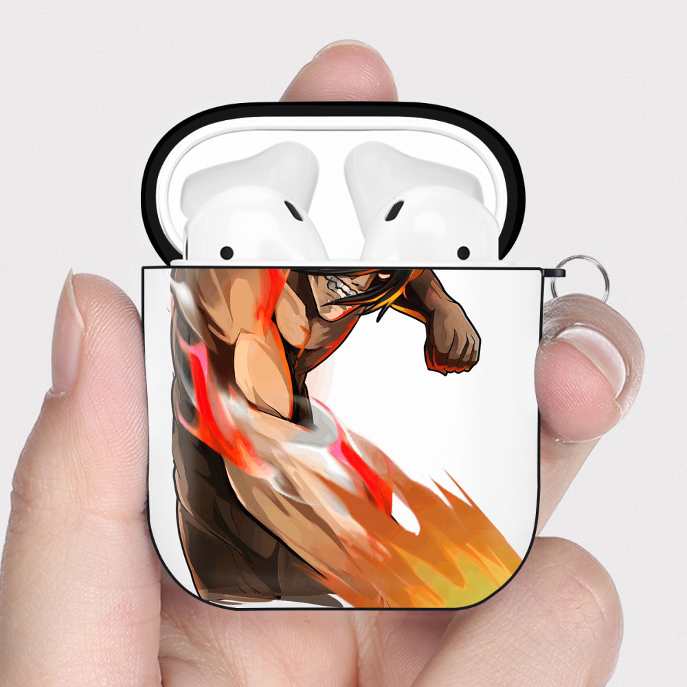 （画像用） 進撃の巨人 Attack on Titan AirPods 第2世代保護ケース ハードシェル ブラック 耐衝撃・防指紋・カラビナ付き