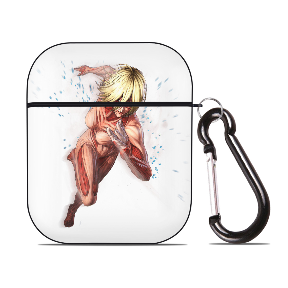 （画像用） 進撃の巨人 Attack on Titan AirPods 第2世代保護ケース ハードシェル ブラック 耐衝撃・防指紋・カラビナ付き