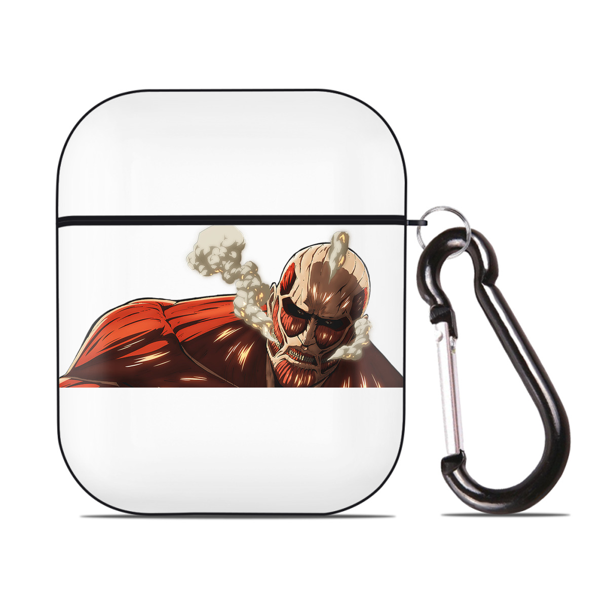 （画像用） 進撃の巨人 Attack on Titan AirPods 第2世代保護ケース ハードシェル ブラック 耐衝撃・防指紋・カラビナ付き