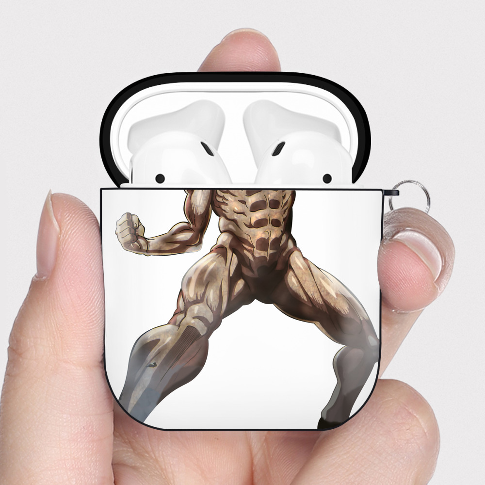 （画像用） 進撃の巨人 Attack on Titan AirPods 第2世代保護ケース ハードシェル ブラック 耐衝撃・防指紋・カラビナ付き